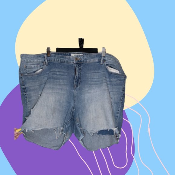 Plus Denim Cuttoff Shorts - Picture 3 of 3